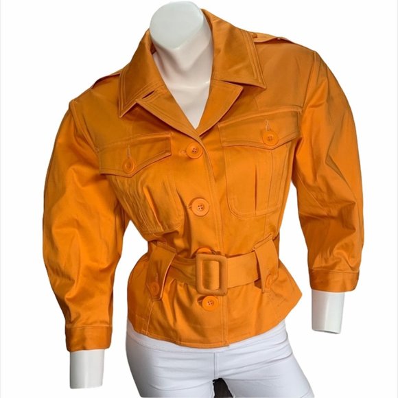 INC International Concepts Jackets & Blazers - INC M Orange blazer jacket with buttons & belt